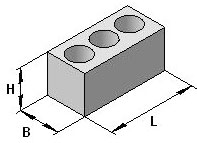 Пустотелый (трёхпустотный) керамзитобетонный блок КСР-ПР-ПС-39
