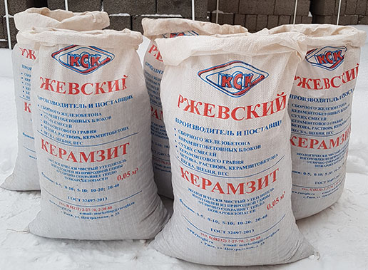 Керамзит в мешках